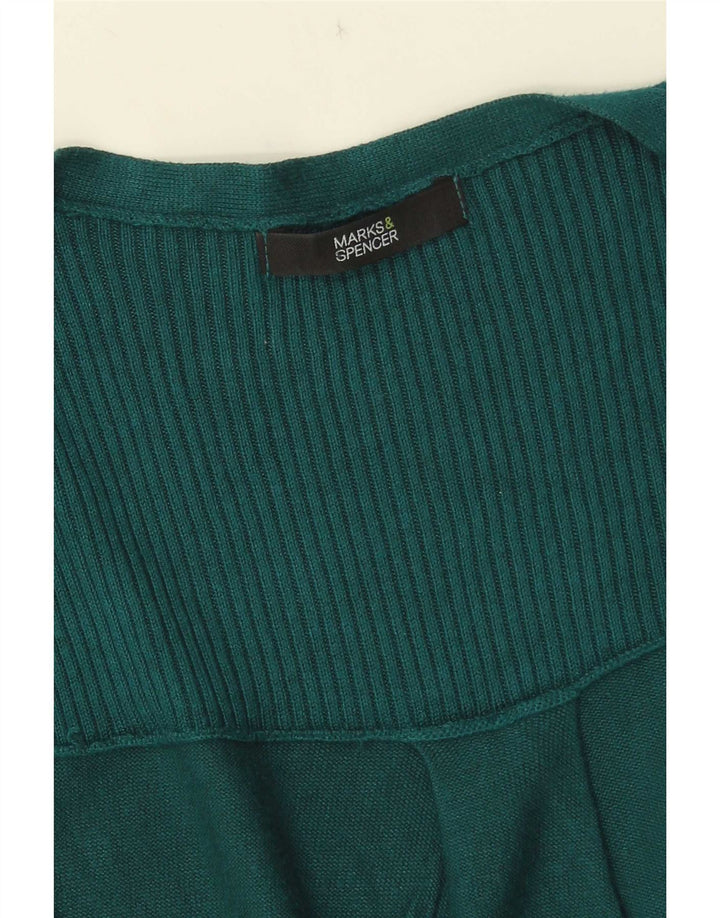Maglione cardigan senza maniche da donna Marks & Spencer UK 12 Verde medio