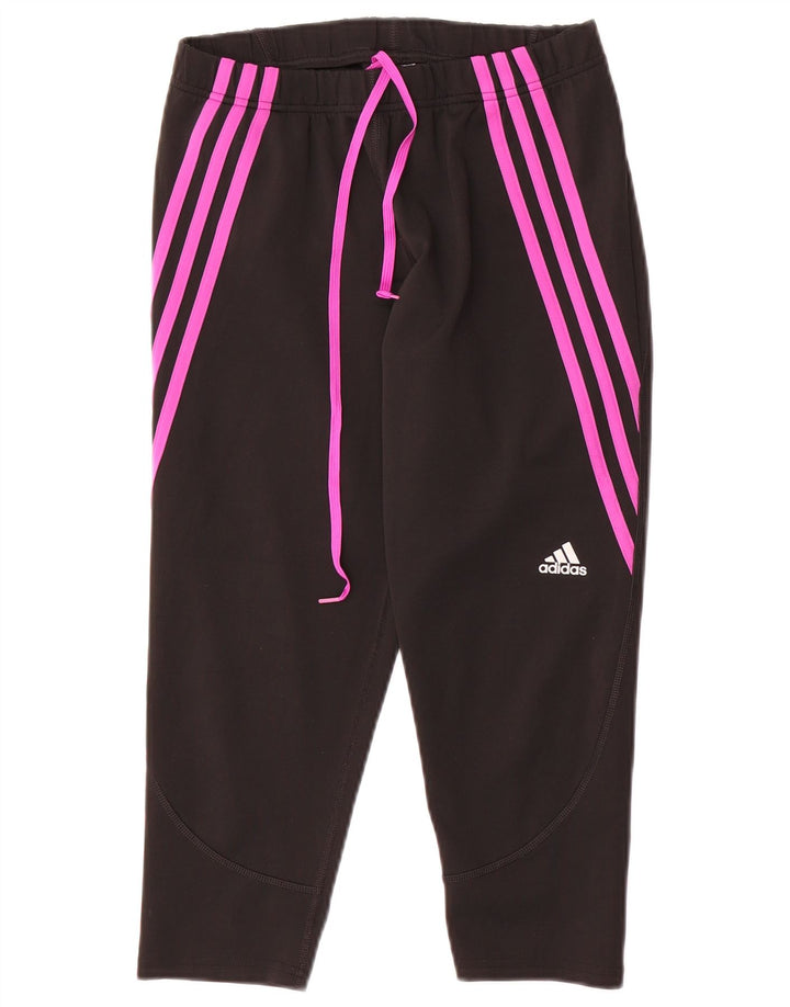 Pantaloni da tuta corti da donna Adidas UK 12/14 poliestere nero medio