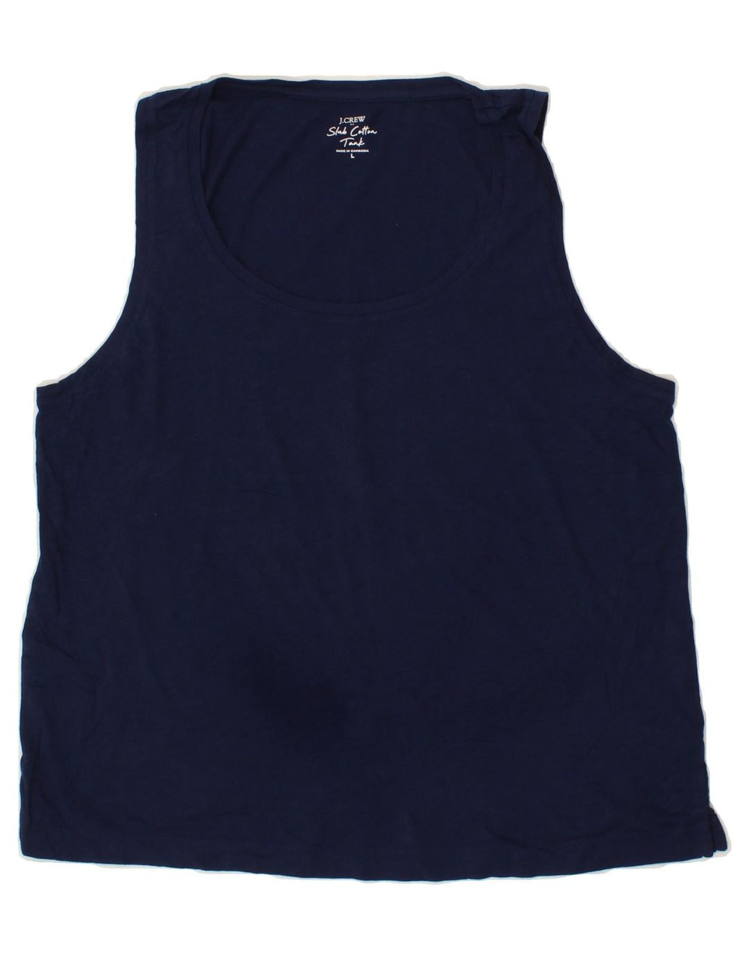 J. CREW Womens Vest Top UK 16 Large Navy Blue Cotton Vintage J. Crew and Second-Hand J. Crew from Messina Hembry 