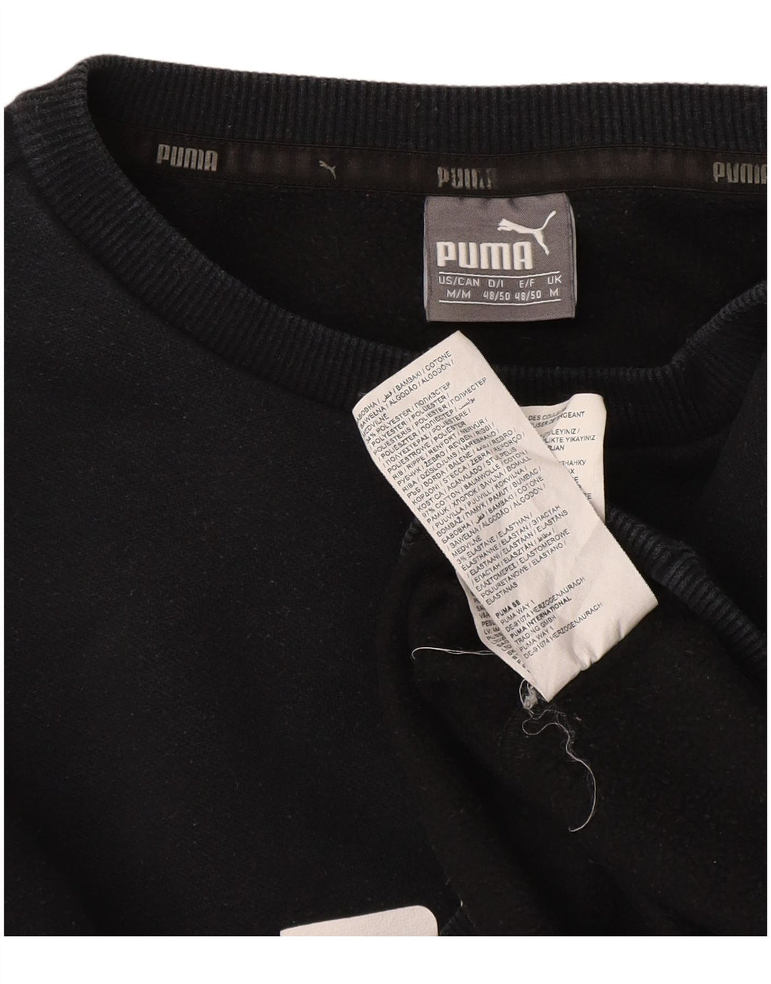 Felpa grafica da uomo Puma Felpa media in cotone nero