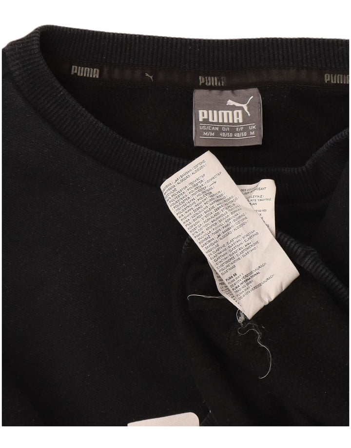 Felpa grafica da uomo Puma Felpa media in cotone nero