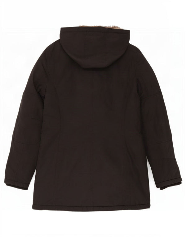 Refrigue Giacca Parka Sherpa da donna con cappuccio UK 10 Small Poliestere nero
