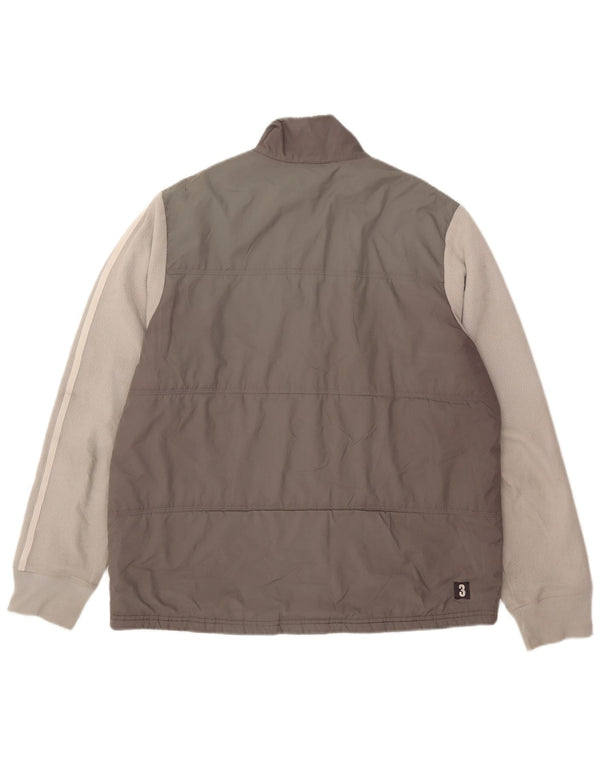 Giacca imbottita da uomo Adidas UK 40 Large Grigio Colourblock Poliestere