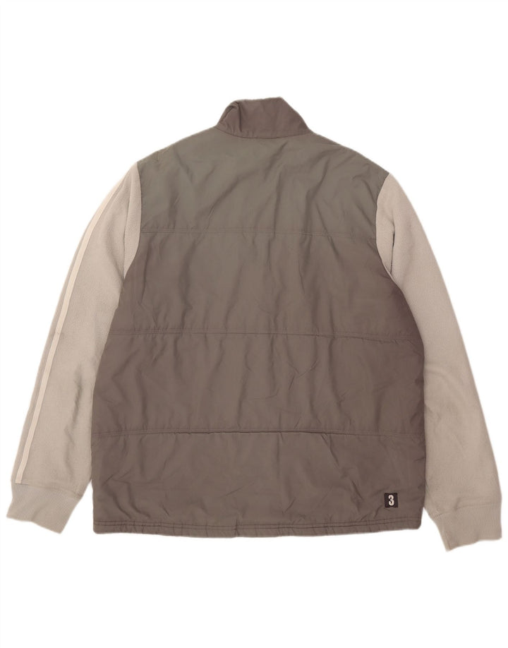 Giacca imbottita da uomo Adidas UK 40 Large Grigio Colourblock Poliestere