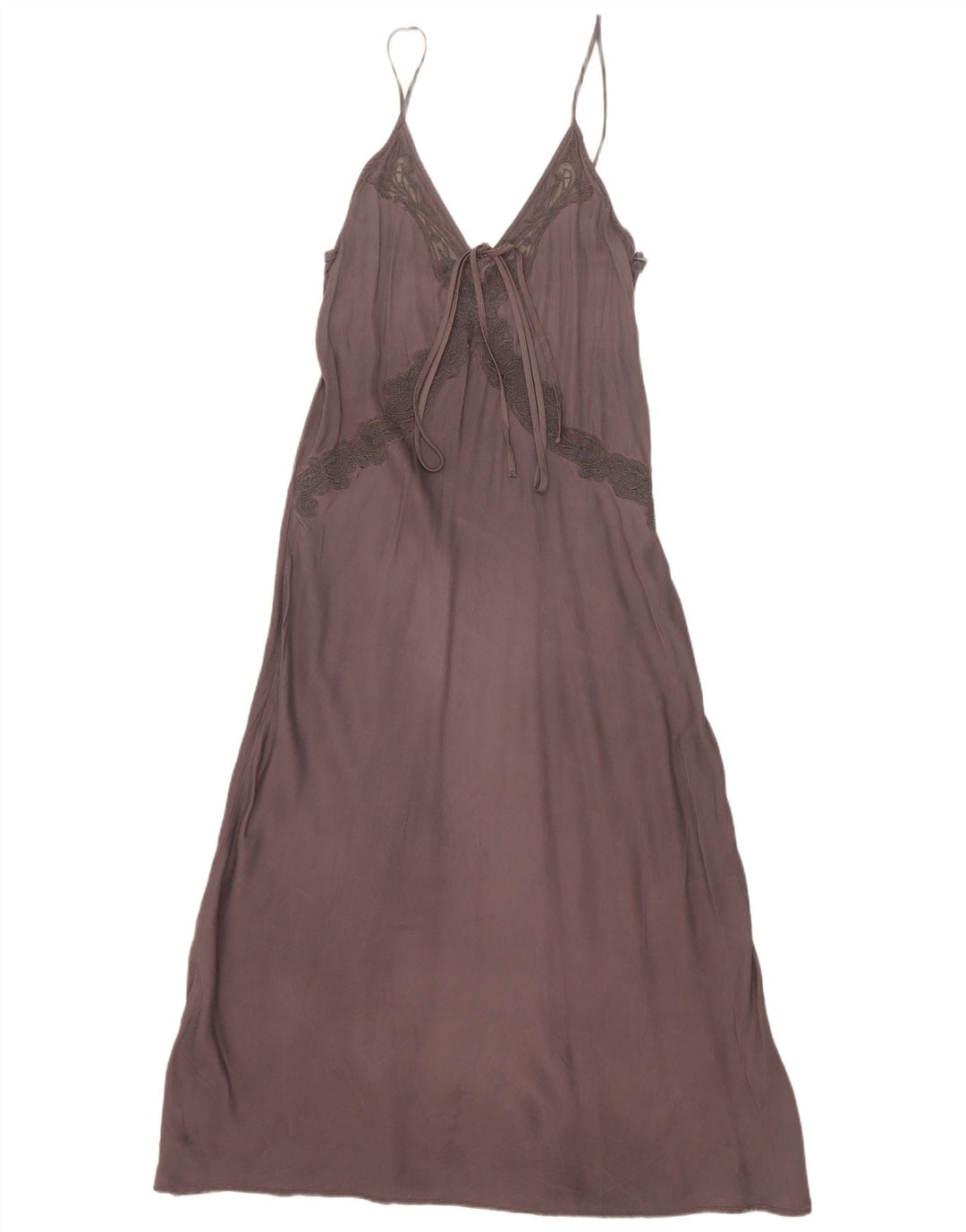 Abito maxi slip da donna Zara UK 12 Viscosa grigio medio