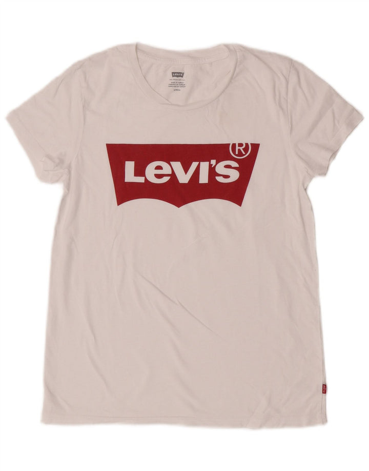 T-shirt grafica da donna Levi's Top UK 10 piccola bianca