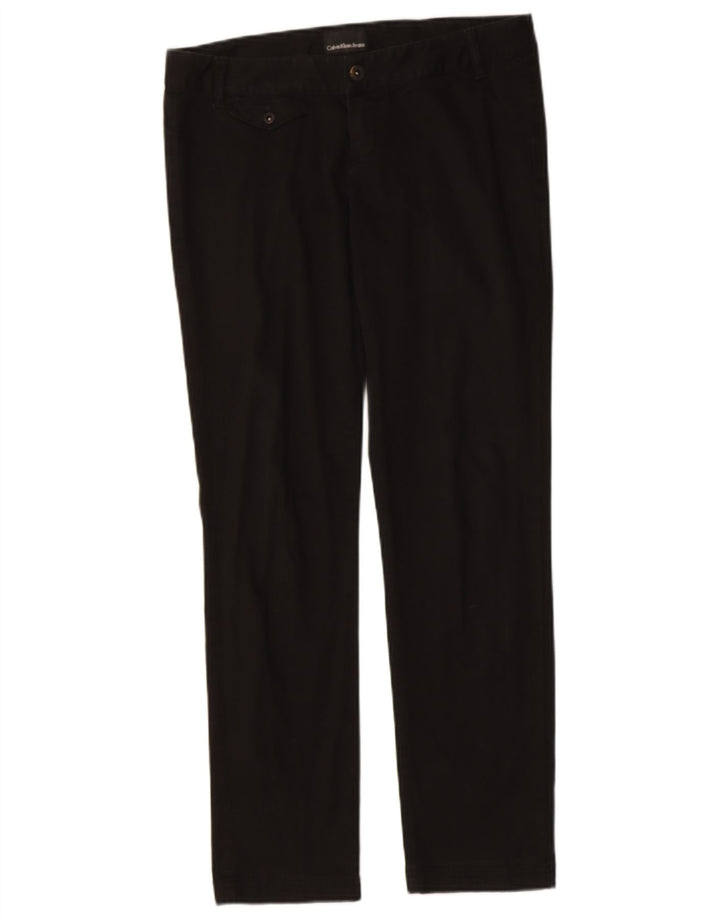 CALVIN KLEIN Womens Straight Chino Trousers W29 L29 Black