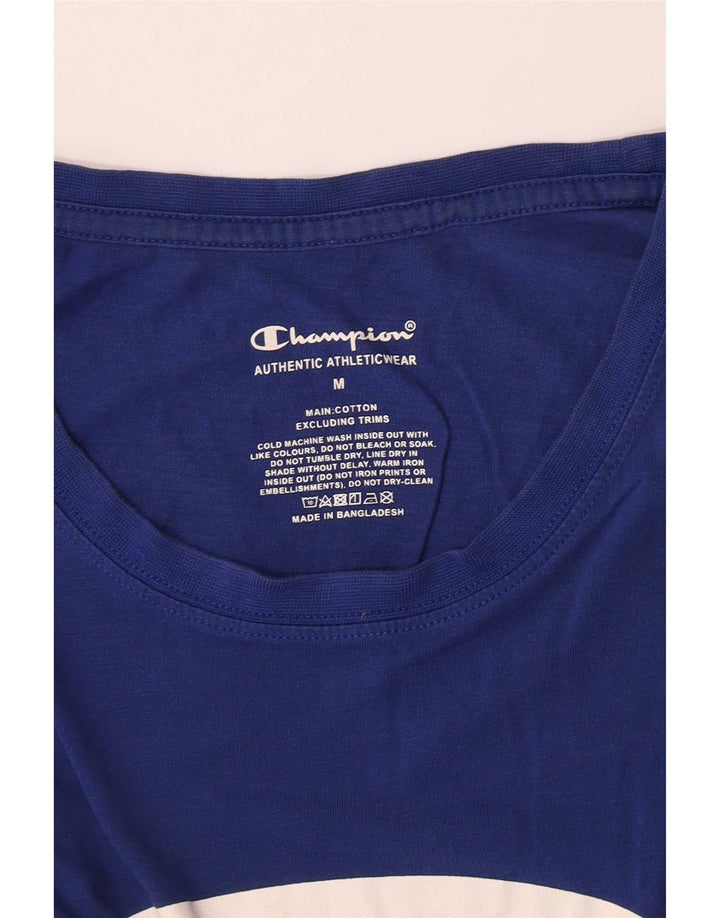 T-shirt grafica da uomo Champion Top in cotone blu medio