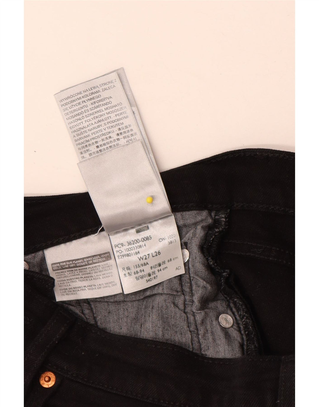 Jeans dritti Levi's 501 da donna W27 L26 cotone nero