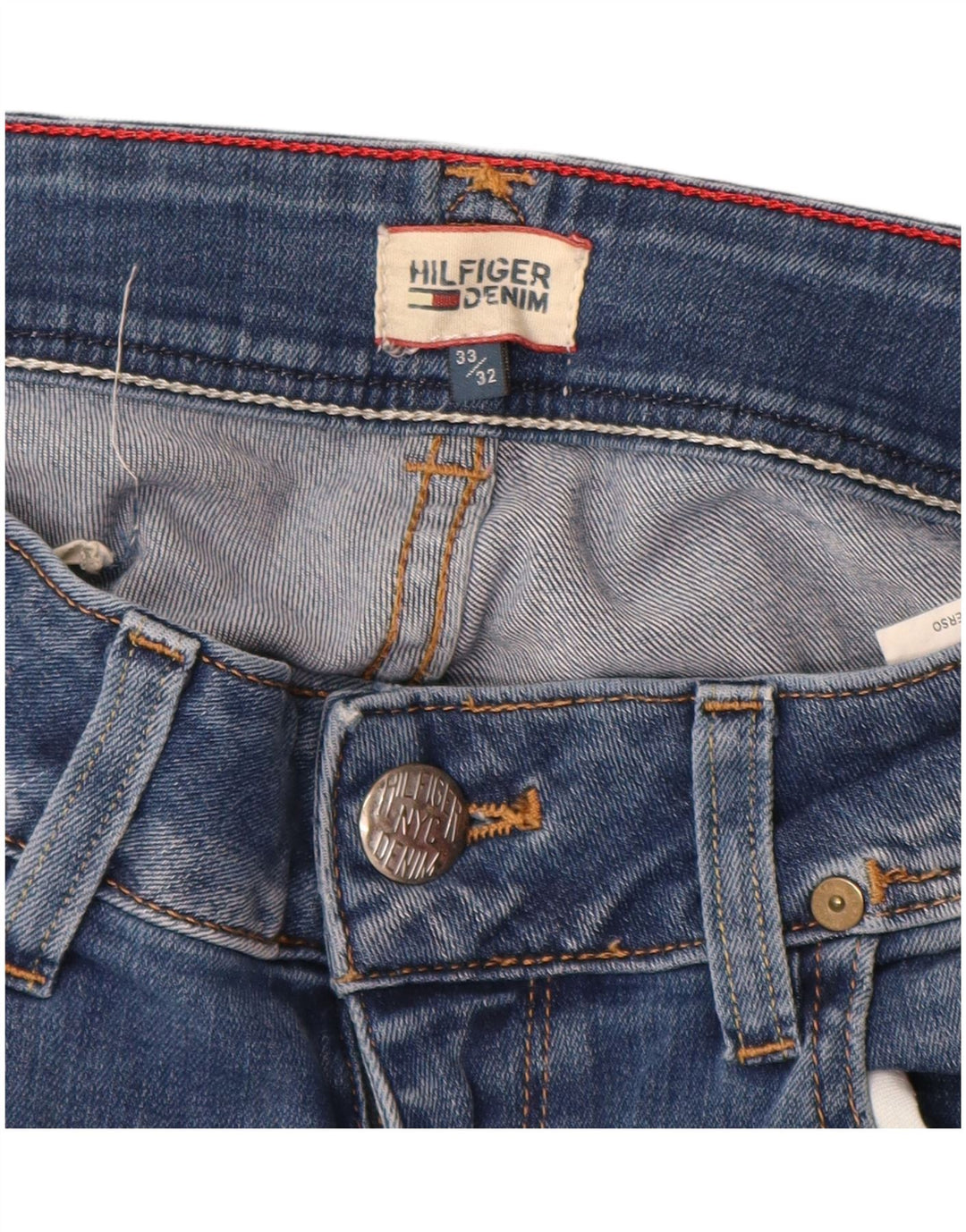 Jeans dritti da donna Tommy Hilfiger W33 L26 cotone blu