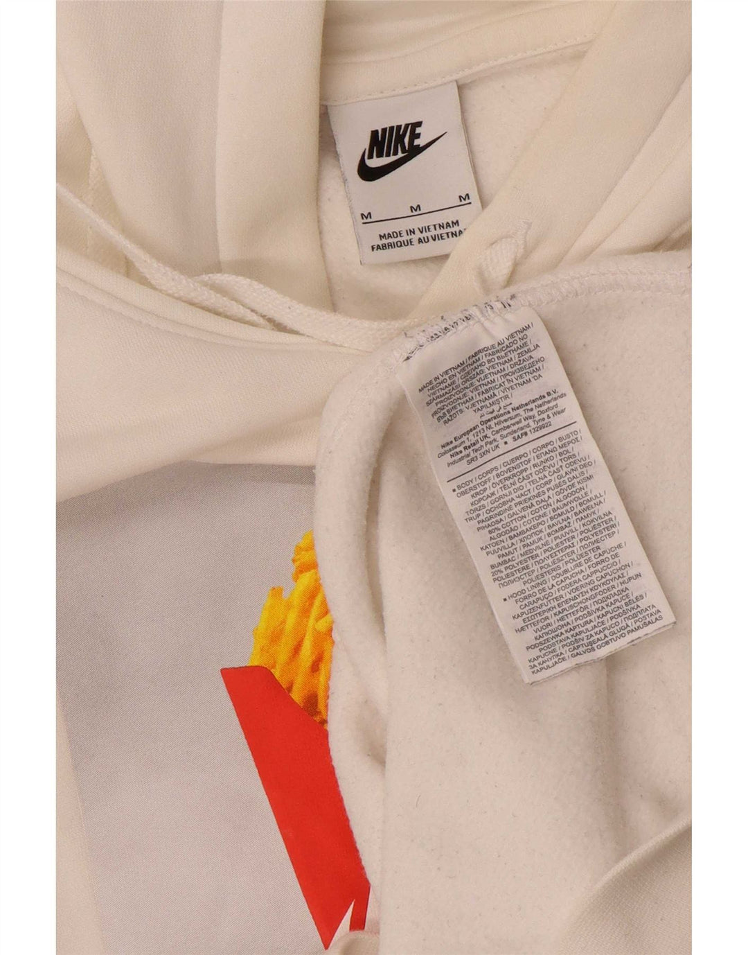 Felpa con cappuccio grafica Nike da uomo in cotone bianco medio