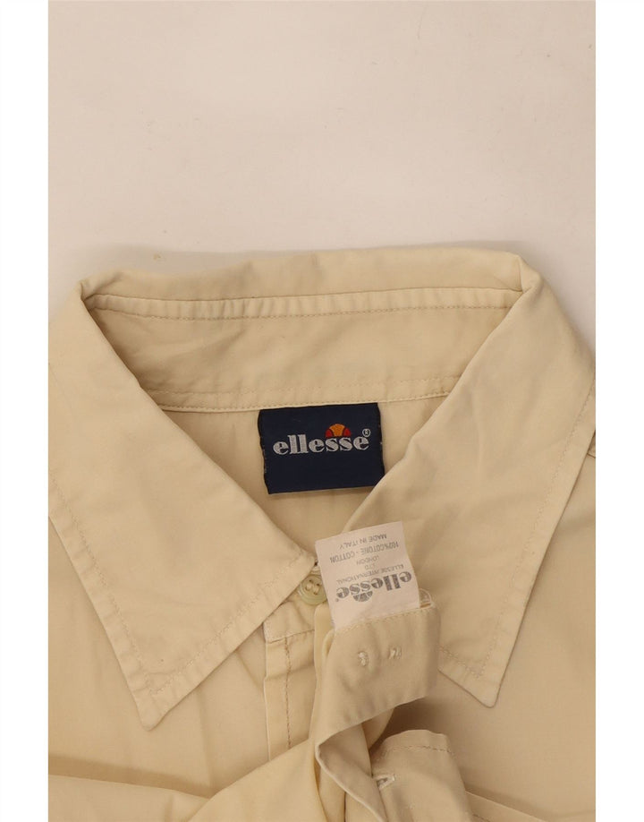 Camicia da uomo a maniche corte Ellesse grande in cotone beige