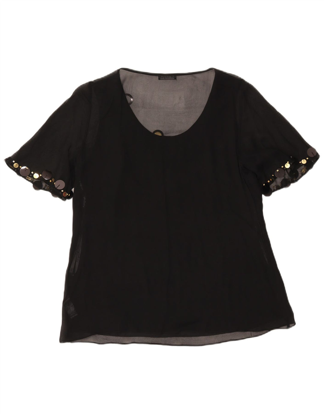 Camicetta a maniche corte da donna Marks & Spencer UK 14 grande nera