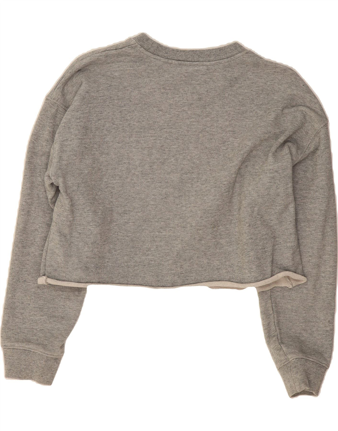 LEVI'S Womens Crop Graphic Sweatshirt Jumper UK 10 Small Grey Vintage Levi's and Second-Hand Levi's from Messina Hembry 