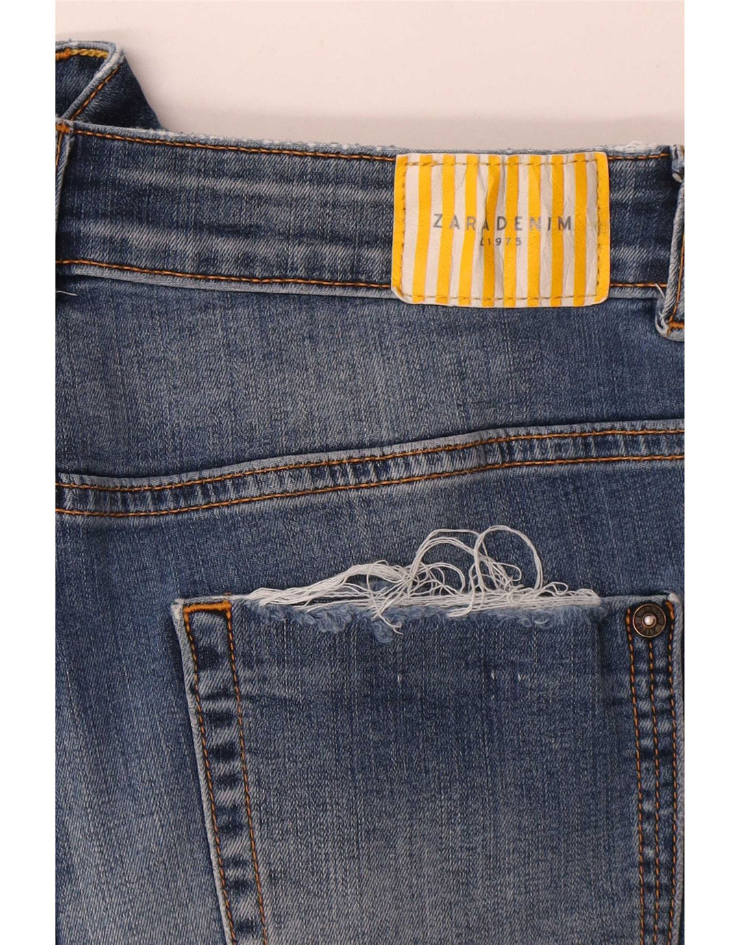 Jeans skinny effetto invecchiato Zara da donna W28 L27 Blu