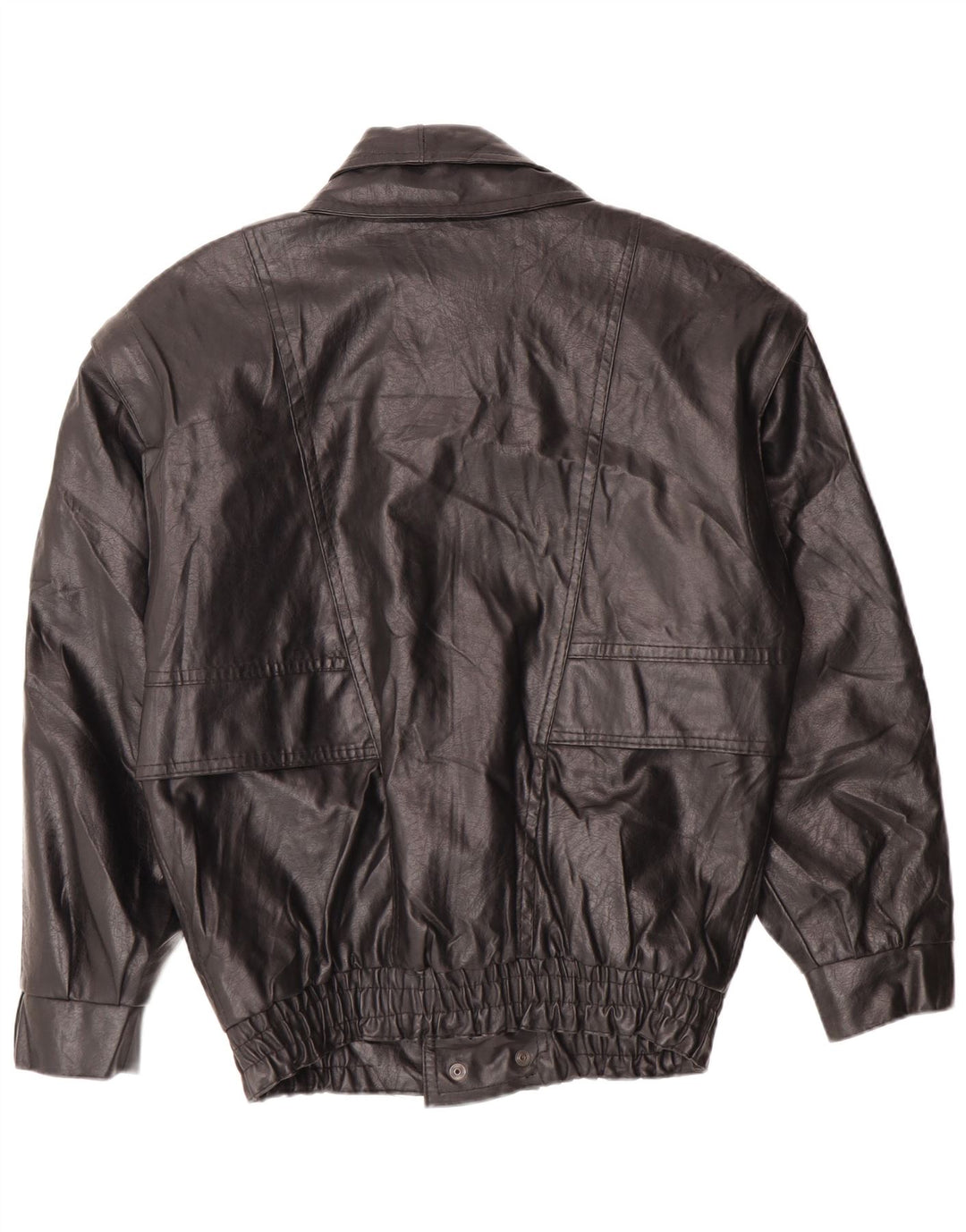 Giacca in pelle da uomo VINTAGE UK 36 piccola nera