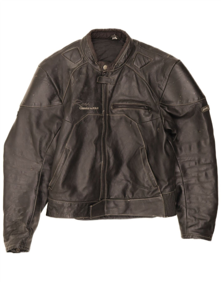 Giacca da corsa in pelle da donna POLO UK 14 pelle nera media