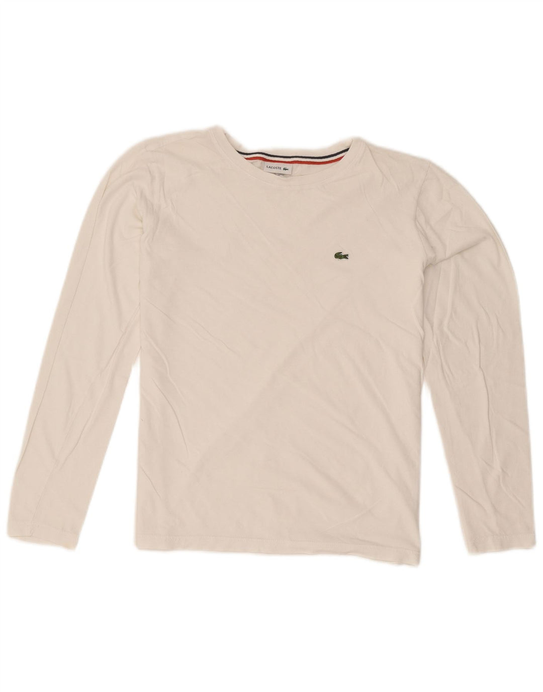Maglia Lacoste Bambino Manica Lunga 15-16 Anni Cotone Bianco