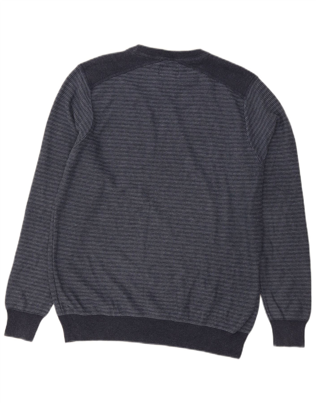 Maglione maglione girocollo da uomo Marks & Spencer a righe blu navy medio
