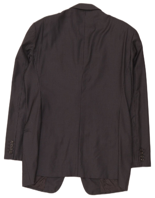 Giacca blazer da uomo a 2 bottoni Armani Collezioni IT 52 grande lana a righe grigie