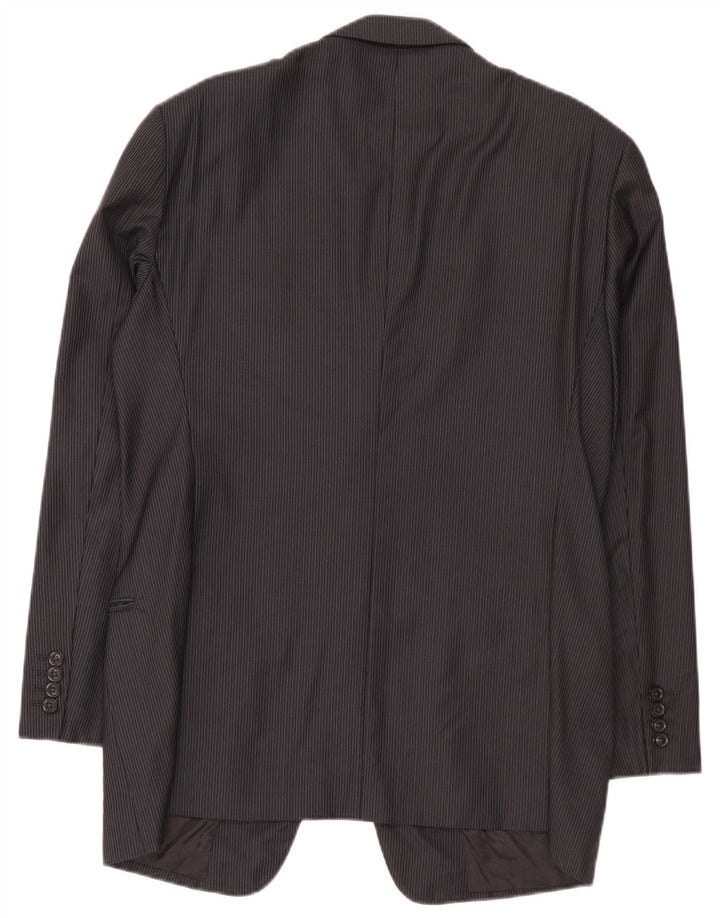Giacca blazer da uomo a 2 bottoni Armani Collezioni IT 52 grande lana a righe grigie