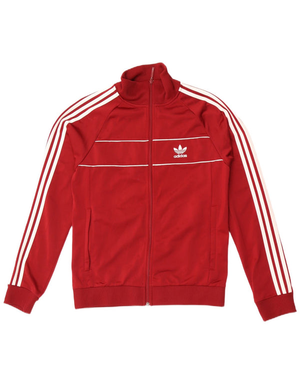 Giacca da ginnastica da uomo Adidas piccola bordeaux in poliestere