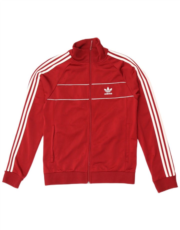 Giacca da ginnastica da uomo Adidas piccola bordeaux in poliestere
