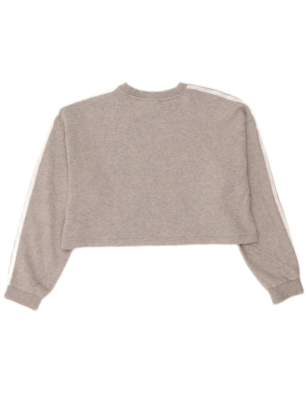 Felpa oversize corta Adidas da donna, maglione UK 8, piccolo cotone grigio