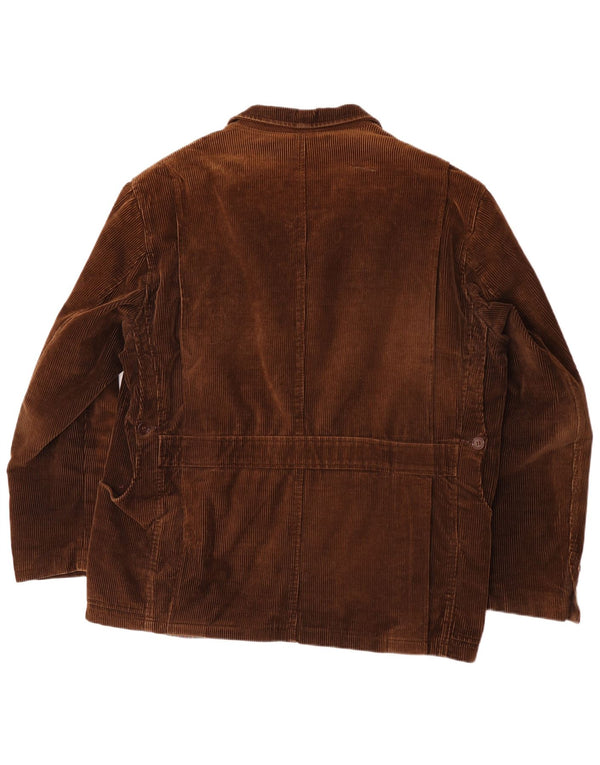Giacca blazer vintage in velluto a coste a 3 bottoni da uomo IT 54 2XL cotone marrone