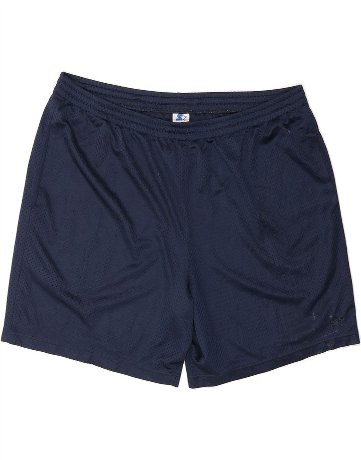 STARTER Mens Sport Shorts XL  Navy Blue Polyester Vintage Starter and Second-Hand Starter from Messina Hembry 