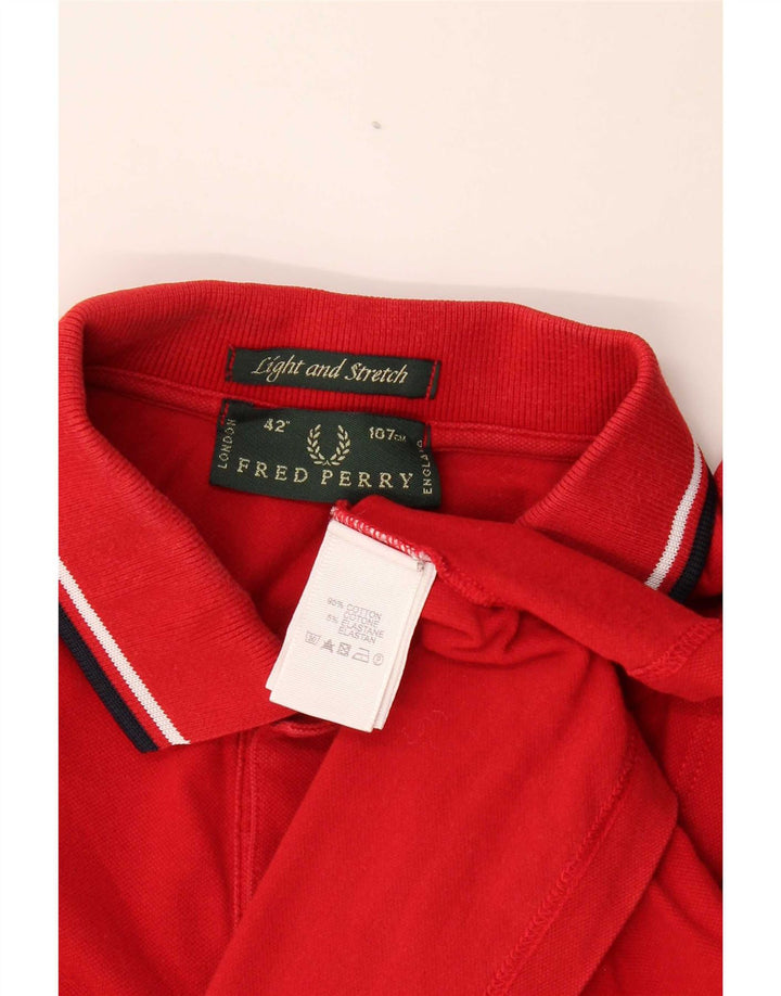 Polo da uomo Fred Perry in cotone rosso medio