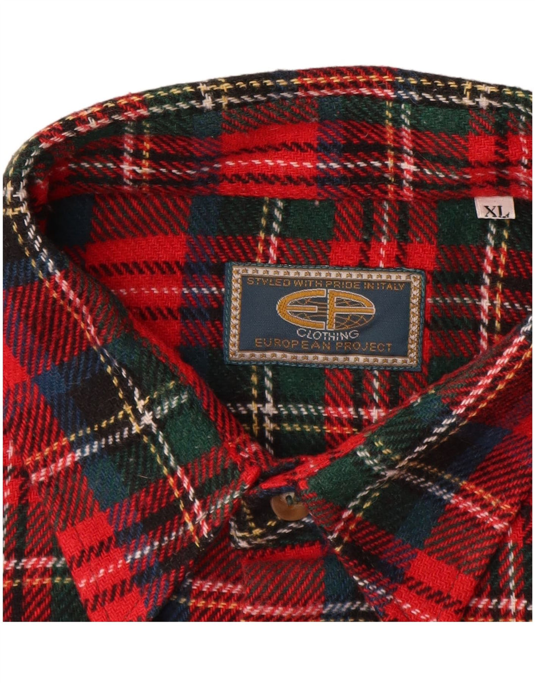 PROGETTO EUROPEO Camicia da uomo in flanella XL a quadri rossi