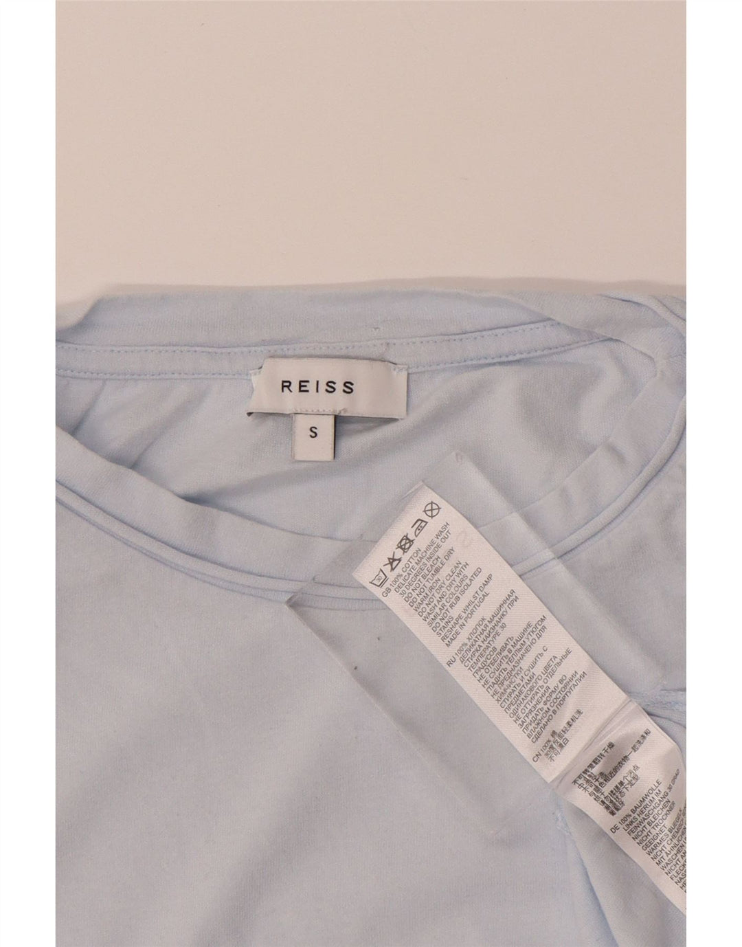 REISS Womens Oversized T-Shirt Top UK 10 Small Blue Cotton