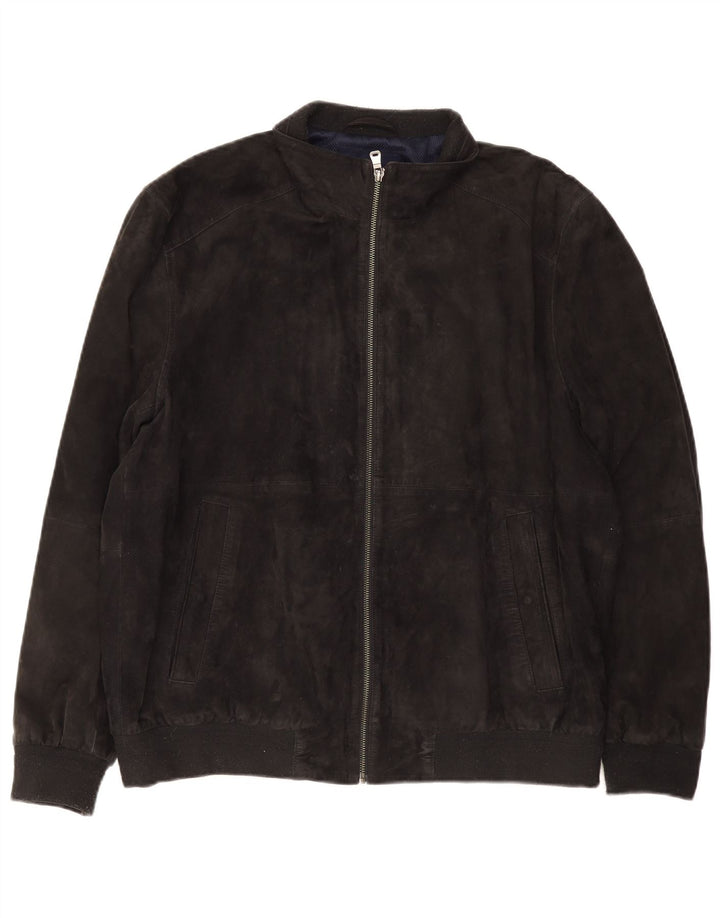 Giubbotto bomber in pelle scamosciata da uomo Christian Berg UK 38 medio in pelle scamosciata blu navy