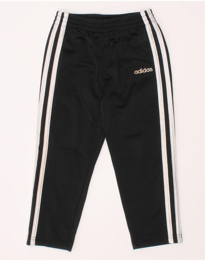 Pantaloni della tuta da ragazzo Adidas 2-3 anni in poliestere nero