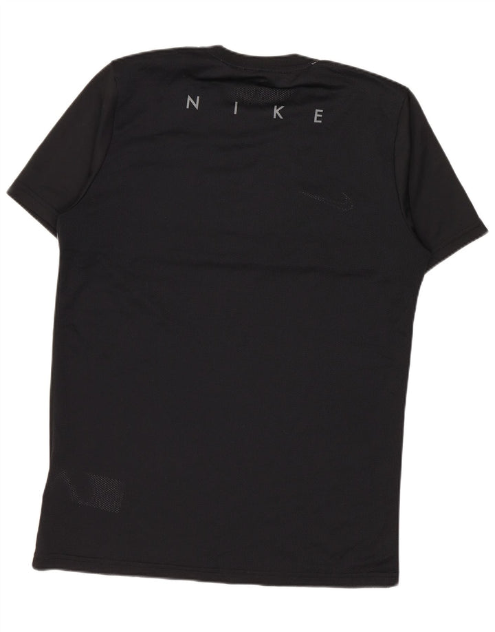 T-shirt Nike da uomo Dri Fit, top in poliestere color block medio nero