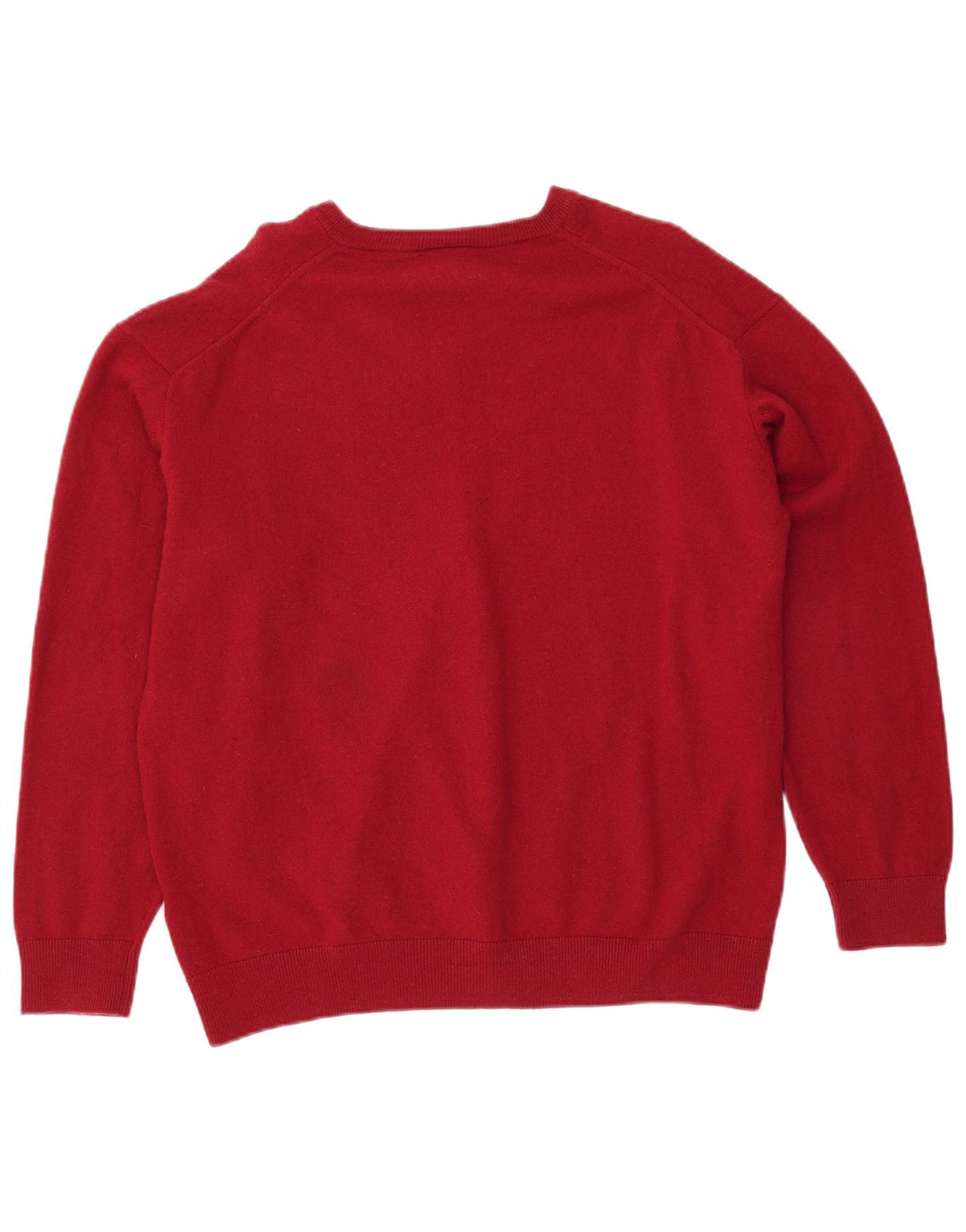 LACOSTE Maglione da uomo con scollo a V taglia 8 3XL lana rossa