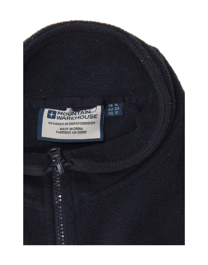 MOUNTAIN WAREHOUSE Womens Fleece Jacket UK 16 Large Navy Blue Polyester Vintage Mountain Warehouse and Second-Hand Mountain Warehouse from Messina Hembry 