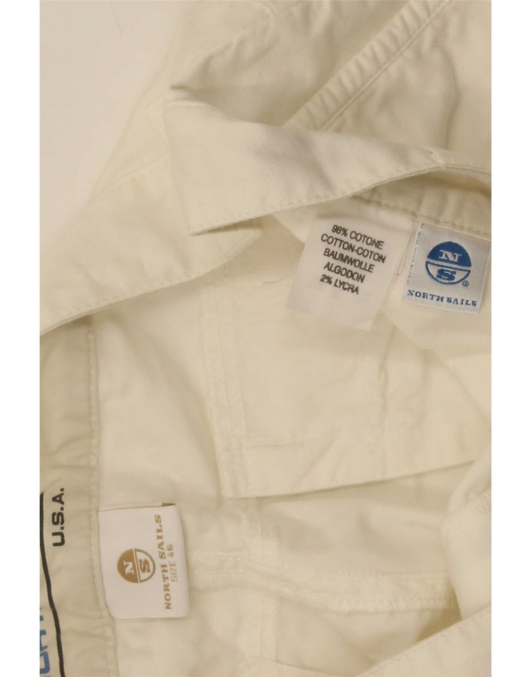 North Sails Donna IT 46 Large W36 Cotone Bianco Sporco