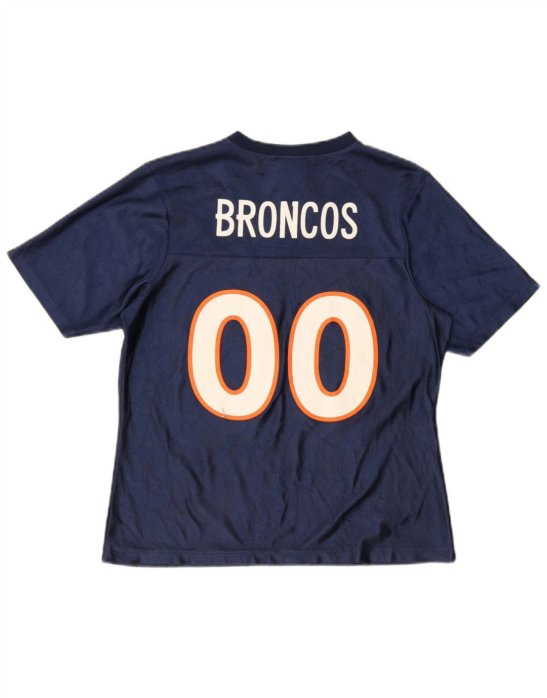 T-shirt grafica da donna NFL Broncos Top UK 10 piccola in poliestere blu navy