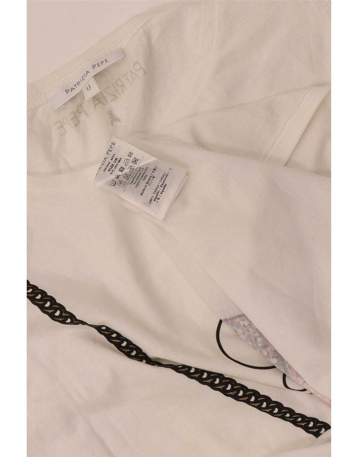 Patrizia Pepe Canotta grafica da donna Taglia unica Cotone bianco