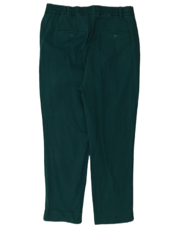 Pantaloni cropped da donna Benetton UK 12 Medium W32 L25 Cotone verde