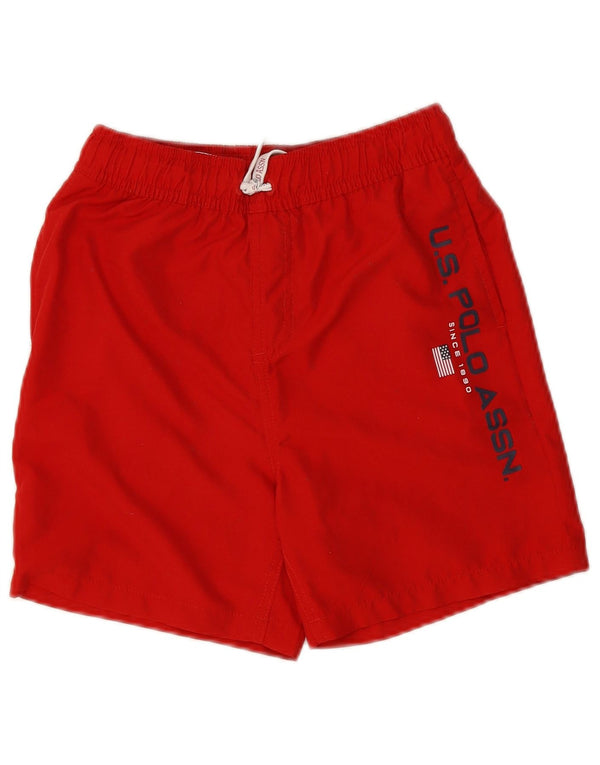 Polo Assn. Pantaloncini da bagno con grafica da ragazzo 10-11 anni in poliestere rosso