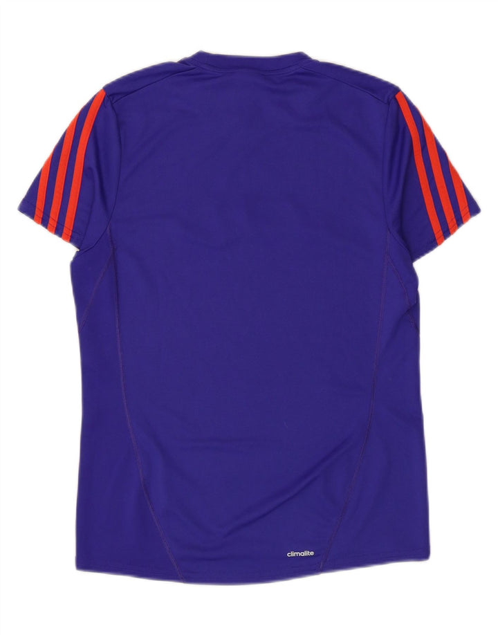 T-shirt grafica Adidas da uomo Climalite Top XS poliestere blu