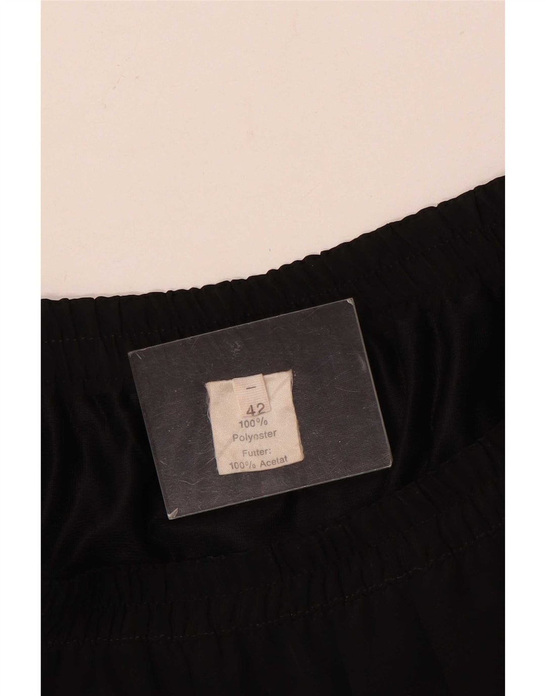 Gonna a pieghe vintage da donna EU 42 Large W34 poliestere nero