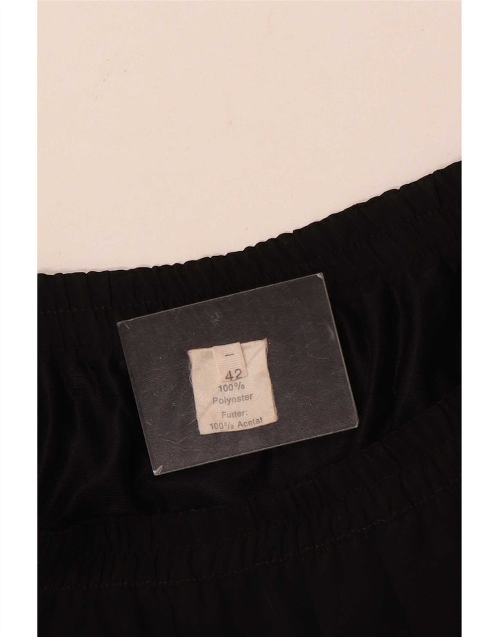 Gonna a pieghe vintage da donna EU 42 Large W34 poliestere nero