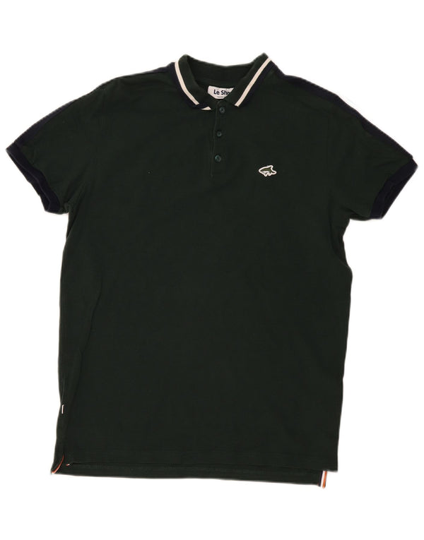 Polo da uomo Le Shark in cotone verde medio