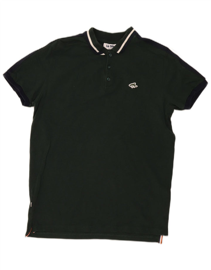 Polo da uomo Le Shark in cotone verde medio