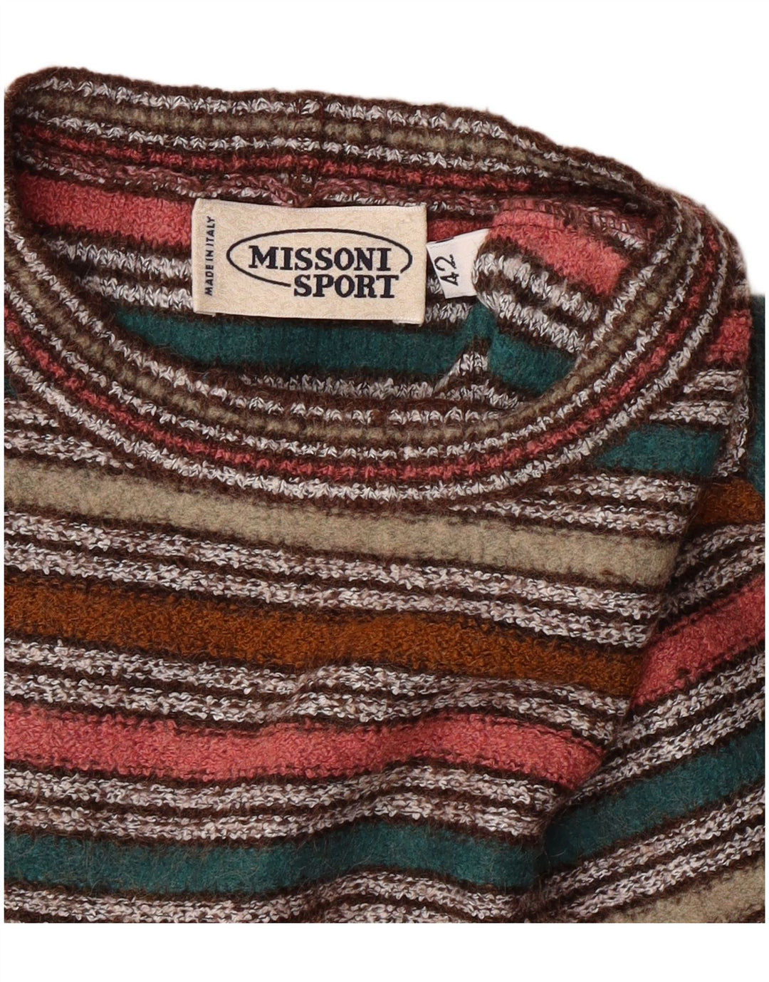 MISSONI SPORT Abito Maglia Donna IT 42 Medio a Righe Multicolore