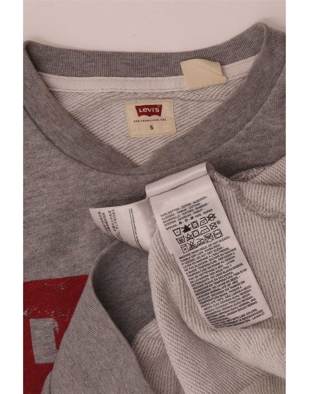 Felpa grafica da uomo Levi's, piccola, in cotone grigio